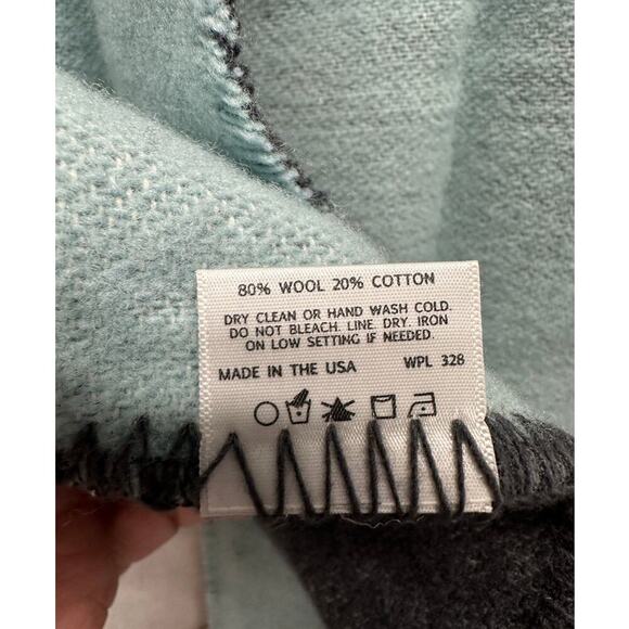 Faribault Woolen Mills Wool Blend Scarf NWT Grey Green - Picture 4 of 5